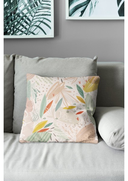 Çift Tarafı Baskılı Xero Floral-1 Desenli Süet Kırlent Kılıfı modelleri