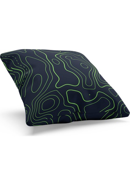 Çift Tarafı Baskılı Yeşil Dalga Desenli Süet Kırlent Kılıfı fiyatları