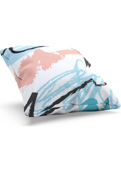 Çift Tarafı Baskılı Brush Art-4 Desenli Süet Kırlent Kılıfı fiyatları