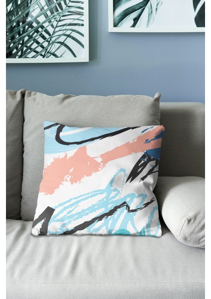 Çift Tarafı Baskılı Brush Art-4 Desenli Süet Kırlent Kılıfı modelleri