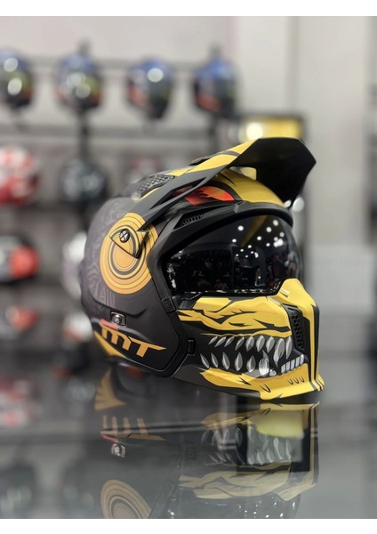 Helmets Streetfighter Sv Aztec B3 Matt Sarı/siyah Kask