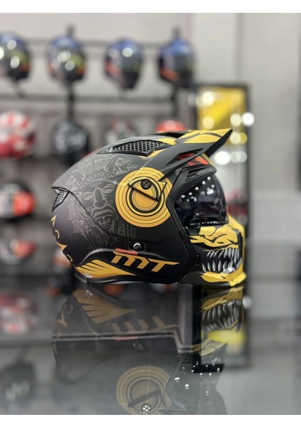 Helmets Streetfighter Sv Aztec B3 Matt Sarı/siyah Kask indirimleri