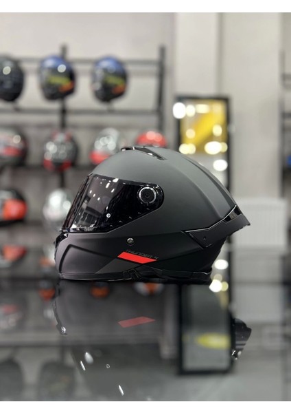 Helmets Thunder 4 Matt Black Kask Şeffaf Vizörlü