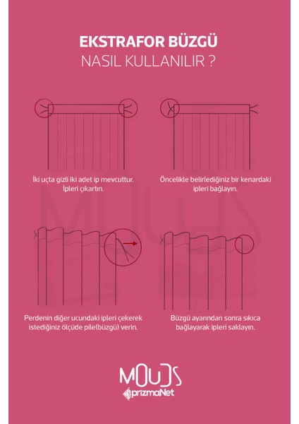 Pembe Çiçek 2 Desenli Süet Oturma Odası Salon Fon Perde Baskılı Ekstrafor Büzgü 2 Kanat PRD-1041