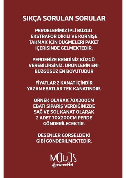 Burgundy 2 Desenli Süet Oturma Odası Salon Fon Perde Baskılı Ekstrafor Büzgü 2 Kanat PRD-1056