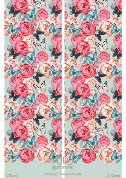 Classic Pattern 3 Desenli Süet Oturma Odası Salon Fon Perde Baskılı Ekstrafor Büzgü 2 Kanat PRD-1039
