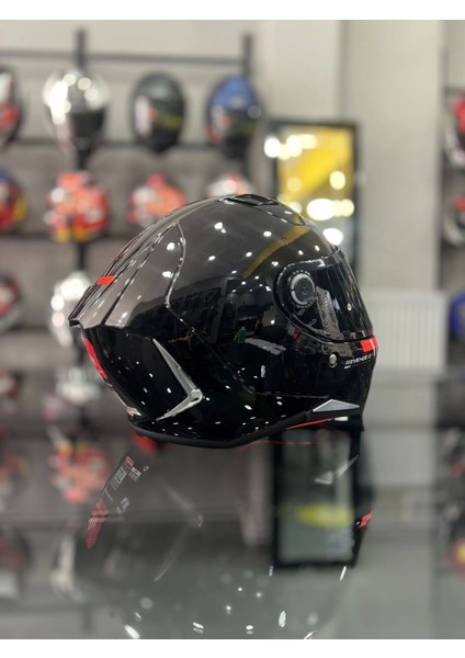 Helmets Revenge 2 Gloss Parlak Siyah Kask Şeffaf Vizörlü