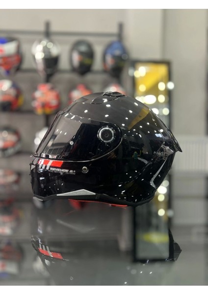 Helmets Revenge 2 Gloss Parlak Siyah Kask Şeffaf Vizörlü