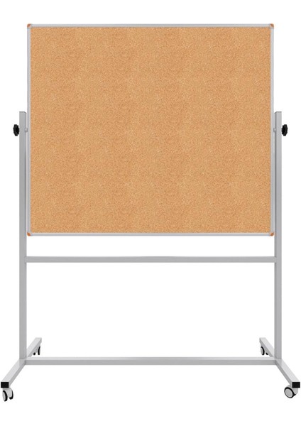 120 x 200 cm Mantar Pano Çift Taraflı 360° Dönerli Tekerlekli Ayaklı Alüminyum Çerçeveli