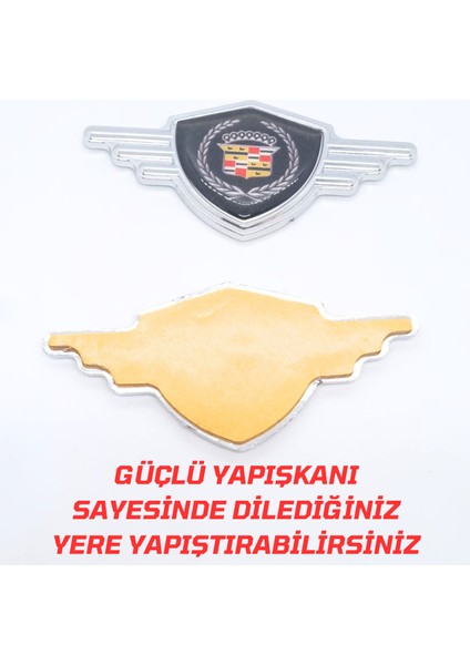 Cadillac Armalı 2 Adet Krom Kanat Arması