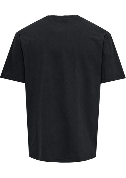 O Yaka Baskılı Siyah Erkek T-Shirt Onsclassıques Ovz Ss Tee fiyatları