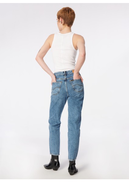 Yüksek Bel Düz Paça Regular Fit Açık Bej Kadın Denim Pantolon L30U021851-CAROL