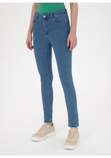 Yüksek Bel Skinny Paça Toothpick Indigo Kadın Denim Pantolon RC-ISSY24Y-A fiyatları