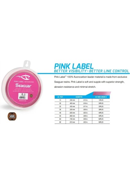 Pink Label 22.9mt 0.52mm %100 Fluoro Carbon Misina modelleri
