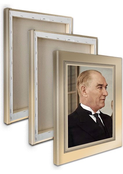 İstiklal Marşı , Atatürk ve Gençliğe Hitabe 3'lü Kanvas Tablo