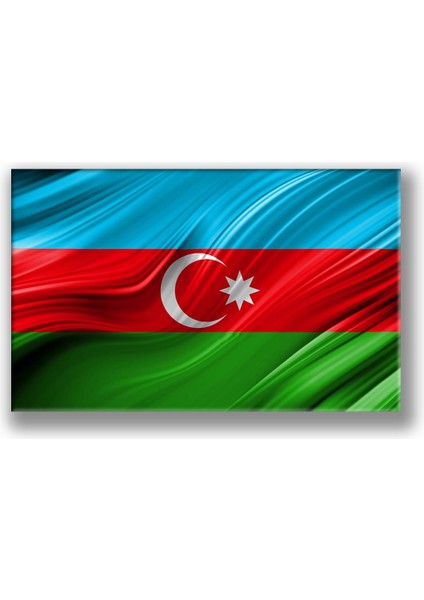 Kardeş Can Ülke Azerbaycan Bayrağı Şık, Hediyelik Ev, İşyeri, Ofis Tablosu Kanvas Tablo 50 x 35 cm ( Özel Ölçü Siparişleriniz İçin Mesaj Atınız. )