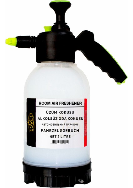 Üzüm Kokusu Alkolsüz Oda Parfümü 2 lt Pompalı Ortam Araç Ev İşyeri Kokusu