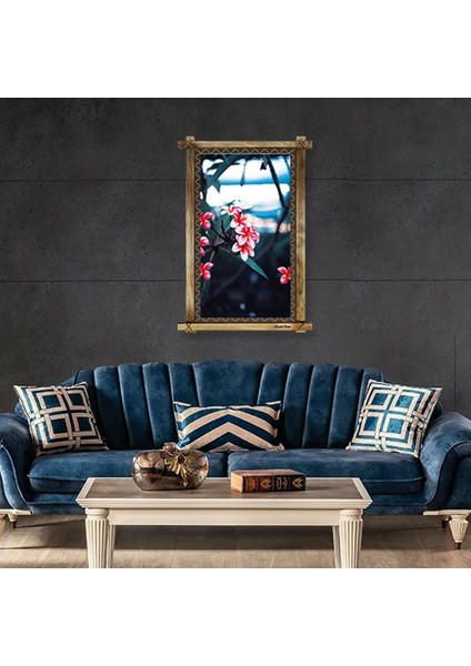 Sanatsal Canlı Çiçek Modern Dekoratif Şık Hediyelik Ev Ofis İşyeri Rustik Kanvas Tablo 96 x 56 cm