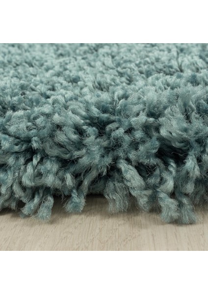 Yumuşak Yüksek Havlı 30 mm Shaggy Salon Halısı Düz Aqua Pastel Mavi Renkli fiyatları