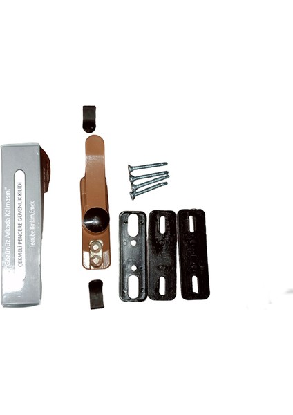 Çekmeli Pencere Güvenlik Kilidi Kahve