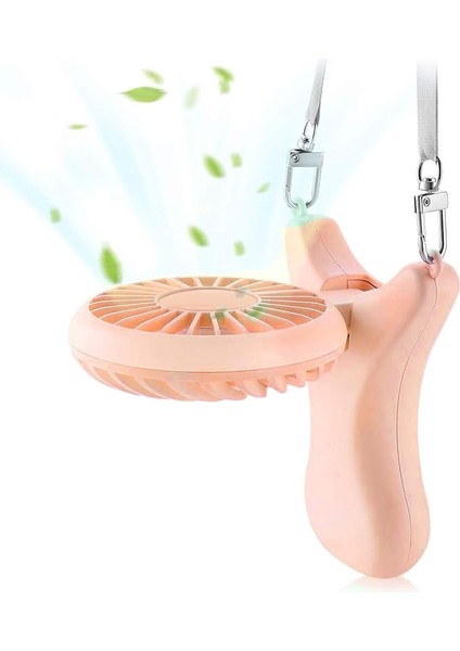 Kolye Fanı Kişisel Fan 2000 Mah Giyilebilir Fan Mini El Fanı 90° Dönen Taşınabilir Kolye Fanı Disney Pembe (Yurt Dışından)