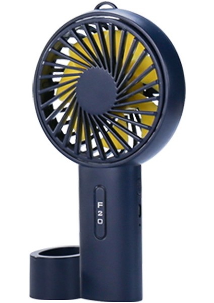 Mini El Fanı Kişisel Taşınabilir Fan 3 Hız Ayarlanabilir Açı Ayrılabilir Taban Kordon Şarj Edilebilir Akülü Koyu Mavi (Yurt Dışından)