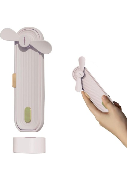El Fanı Küçük Kişisel Taşınabilir Fan, Mini Cep Fan Pili Güçlü USB Şarj Edilebilir Fan 2 Hız (9-16 Saat) Güç Bankası ile Soğutma Fanı, Seyahat Için, Dış Mekan (Pembe) (Yurt Dışından)