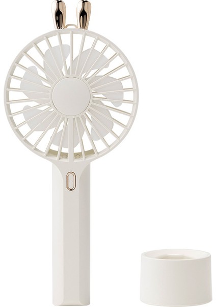 El Tipi Mini Fan, 3'ü 1 Arada Küçük Fan, 7 Renkli LED Işıklar, Çocuklar, Kızlar ve Kadınlar Için Açık Havada 3 Ayarlanabilir Hız Beyaz (Yurt Dışından)