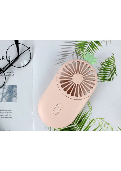 Sevimli Mini Fan, Taşınabilir USB Şarjı, LED Işıklı, 3 Vitesli Ayarlanabilir Hız, Iç ve Dış Mekan Aktivitelerine Uygun 2810B Pembe (Yurt Dışından)