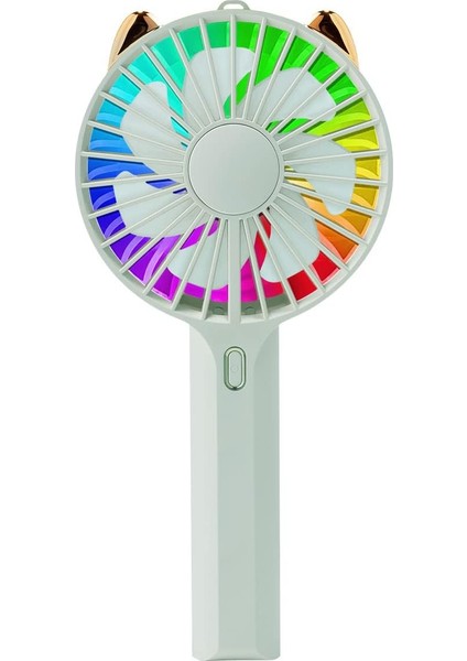 El Tipi Mini Fan, 3'ü 1 Arada Küçük Fan, 7 Renkli LED Işıklar, Çocuklar, Kızlar ve Kadınlar Için 3 Ayarlanabilir Hız Açık Havada Yeşil Köpek (Yurt Dışından)