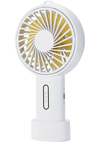 Mini El Fanı Kişisel Taşınabilir Fan 3 Hız Ayarlanabilir Açı Ayrılabilir Taban Kordon Şarj Edilebilir Akülü Beyaz (Yurt Dışından)