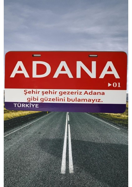 Adana Şehir Temalı Plaka Sök-Tak Pratik Yeni Nesil