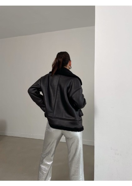 Kadın Peluş Detay Süet Mont (Renkli) modelleri