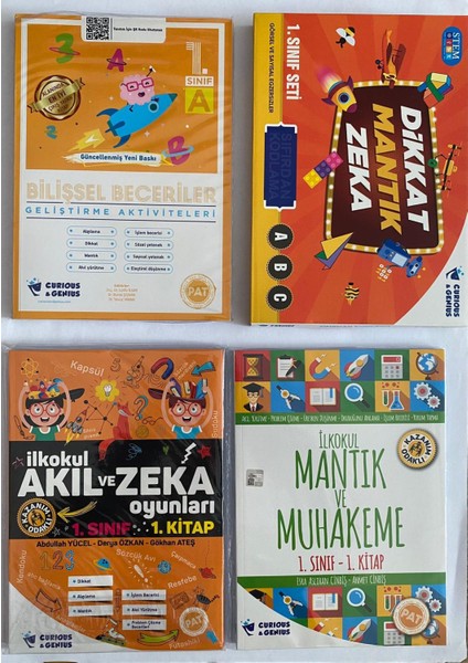 Bilişsel Beceriler Geliştirme Aktiviteleri - Dikkat Mantık Zeka - Akıl ve Zeka Oyunları - Mantık ve Muhakeme 4 Kitap