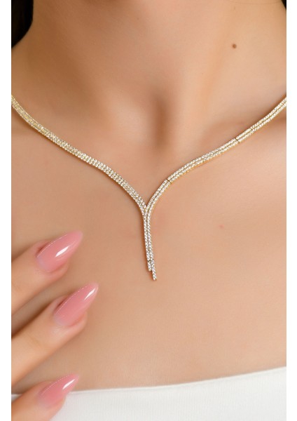 Su Yolu Taşlı Gerdanlık 14 Ayar A058269 fiyatları