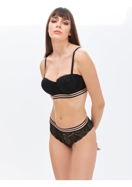 Siyah Simli Straplez Sütyen Hipster Takım 4792 fiyatları