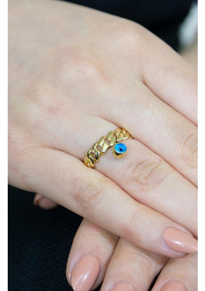 Nazar Boncuklu Yüzük 14 Ayar A049473 fiyatları