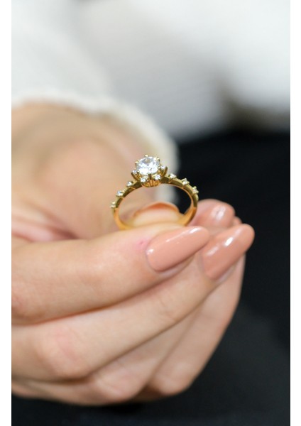 Lotus Çiçeği Tektaş Yüzük 14 Ayar A063492 fiyatları