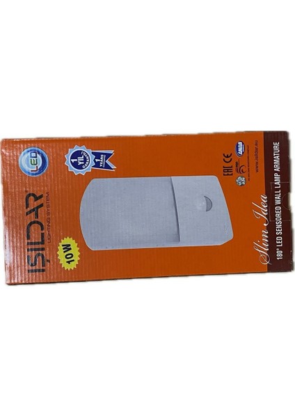 Sensörlü Duvar Aplik Ledli Slim 180 Derece IP65 Beyaz 3612