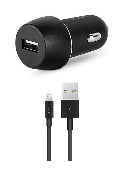 2CKS20LS Smartcharger 2.1A Araç Şarj Aleti Siyah iPhone Lighting Kablolu