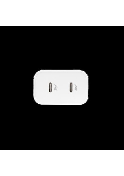 2SCG01B Smartcharger Duo Pro Gan 50W Pd Seyahat Hızlı Şarj Aleti Usb-C + Usb-C Beyaz