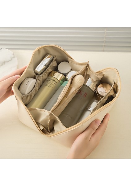 Organ Yastık Çantası Kozmetik Çantası Pu Deri Makyaj Çantası Seyahat Taşınabilir Çanta Büyük Kapasiteli Saklama Çantası (Yurt Dışından) fırsatları
