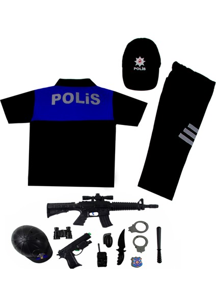 Unisex Çocuk Polo Yaka Lacivert Türk Sivil Toplum Polis Kostümü Sivil Toplum Polis Üniforması