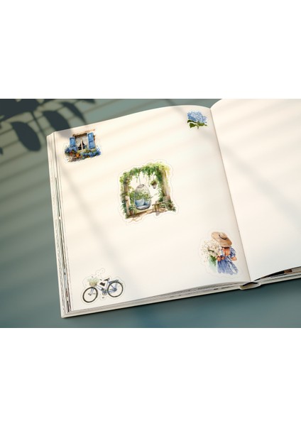 Vintage Blue Lady Sticker Set 3 Adet Mat Kağıt fiyatları