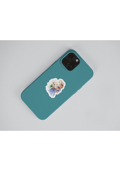 Vintage Blue Lady Sticker Set 3 Adet Mat Kağıt fırsatları