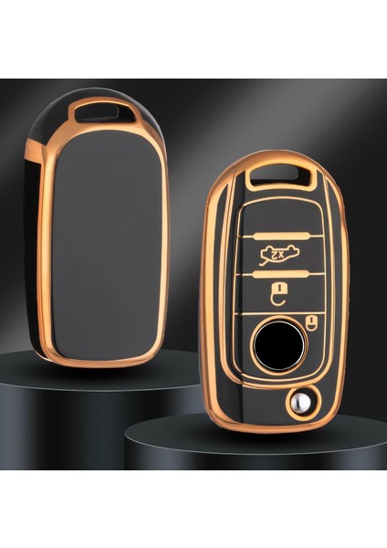 Fiat Egea Uyumlu Nano Anahtar Kumanda Kılıfı Oto Anahtarlık 3 Tuşlu Siyah