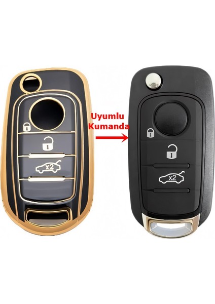 Fiat Egea Uyumlu Nano Anahtar Kumanda Kılıfı Oto Anahtarlık 3 Tuşlu Siyah fırsatları