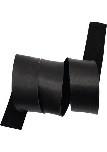 4 cm Şerit Suni Deri Siyah Renk 1 Metre