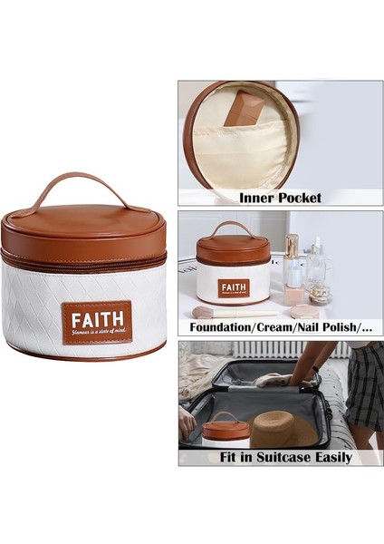 Yuekeda-Handhd Pu Barr Kozmetik Çantası Trav Tuvalet Çantası (Yurt Dışından)