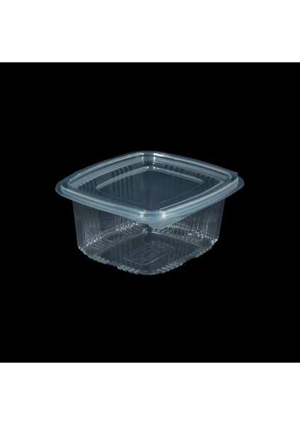 Kullan At Plastik Kilitli Şeffaf Düz Kapaklı Gıda Saklama Kabı Sızdırmaz Kap - 750 cc - 50 Adet